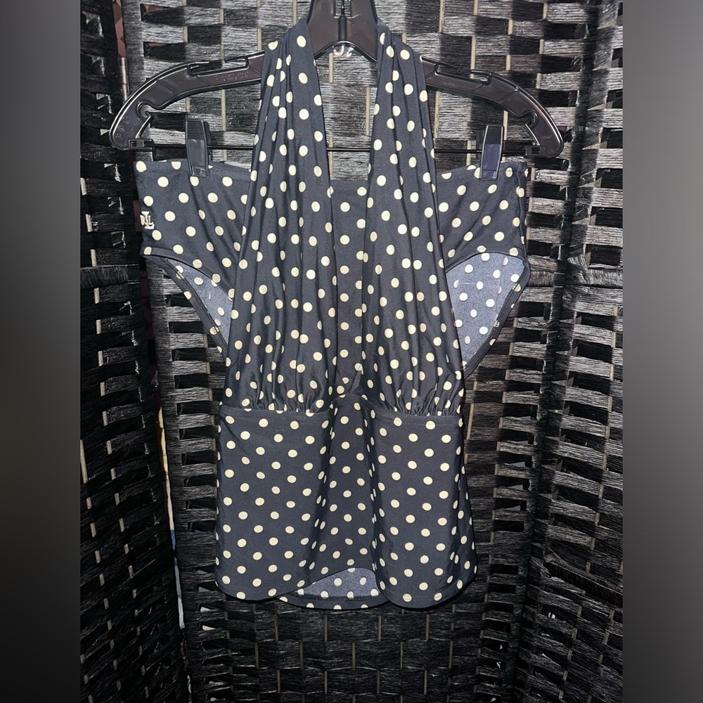 Ralph Lauren Polka-dot Tankini with Matching Bottoms